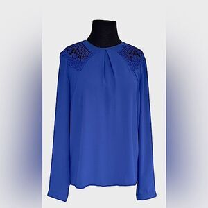 Esley Royal Blue Lace Accent Blouse | Women’s S